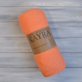 Простынь 160x200+25см махровая на резинке Оранжевая