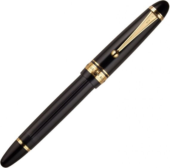 Перьевая ручка Pilot Custom 823 Черная с золотым пером Подарочный набор, среднее (M)