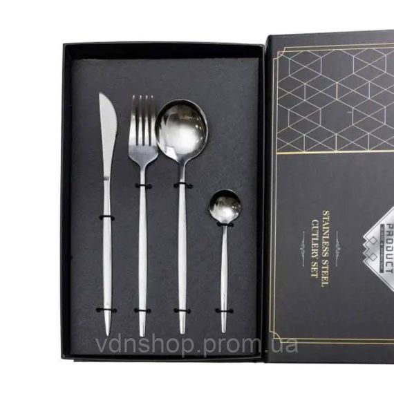 Набор столовых приборов 24 предмета набор ложек вилок и ножей на 6 персон Серебристый HP-20-42 | Зображення 2