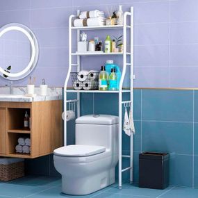 Посилена стійка над унітазом 160 см Toilet Rack офіційна, порошкове покриття, біла