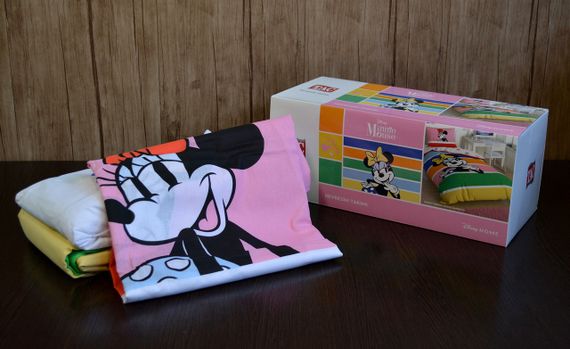 Постільна білизна TAC Disney 160×220 см Minnie Mouse Rainbow | Зображення 1