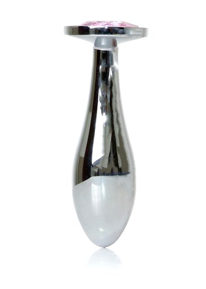 Анальна пробка Boys of Toys Jewellery Silver Plug Рожевий M-2,8 см | Зображення 4