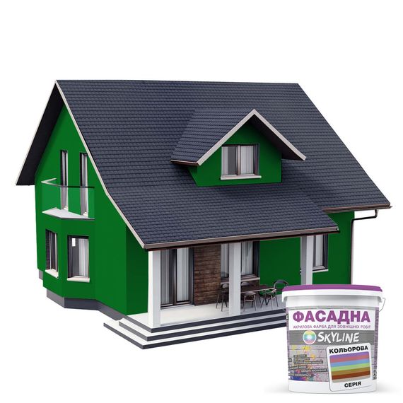 Фарба Акрил-латексна Фасадна Skyline 4050-G20Y (C) Газон 3л | Зображення 2