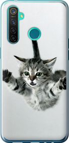 Чехол на Realme 5 Pro Летящий котёнок "2322u-1861-17620"