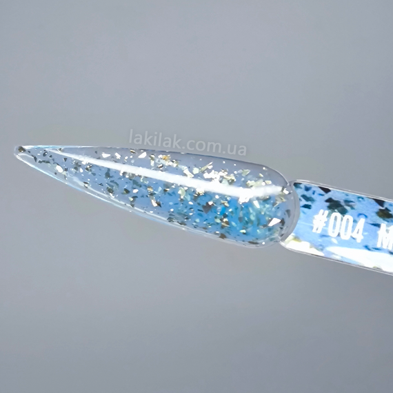 База для нігтів Victoria Avdeeva Magic Base 04 (небесно-блакитний із золотою поталлю) 12 мл HEMA & TPO FREE