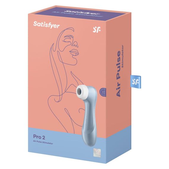 Вакуумний кліторальний стимулятор Satisfyer Pro 2 — безконтактна Air Pulse, 11 рівнів, IPX7, голубий, USB | Зображення 9