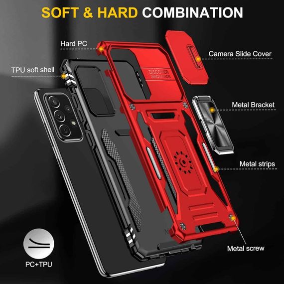 Ударостійкий чохол Camshield Army Ring для Samsung Galaxy A33 5G Червоний / Red | Зображення 4
