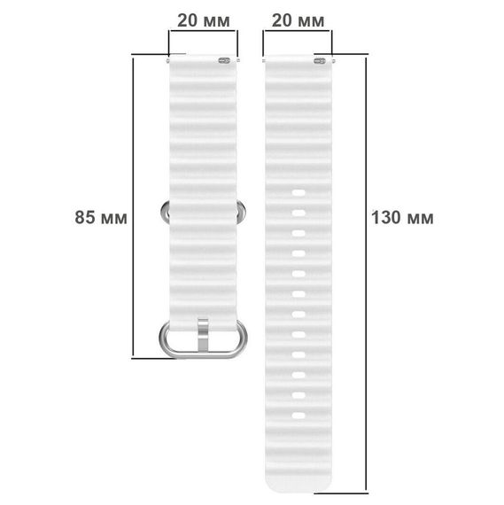 Ремінець силіконовий Primolux Ocean для годинника Samsung Galaxy Watch 3 41mm SM-R850 - White | Зображення 3