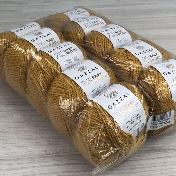 Пряжа Gazzal – Baby Wool XL колір 842 Гірчичний | Зображення 3