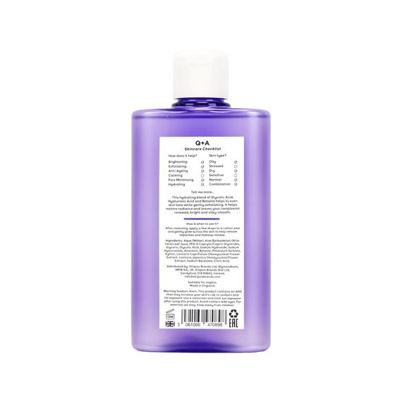 Тонер для обличчя з гліколевою кислотою Q+A Glycolic Acid Exfoliating Toner (150 ml) | Зображення 2