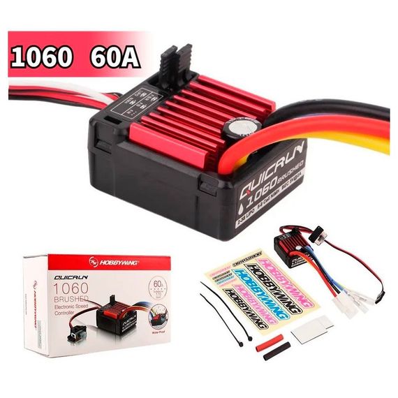 Регулятор швидкості HOBBYWING QUICRUN 1060 ESC Brushed 60А для колекторних двигунів | Зображення 2