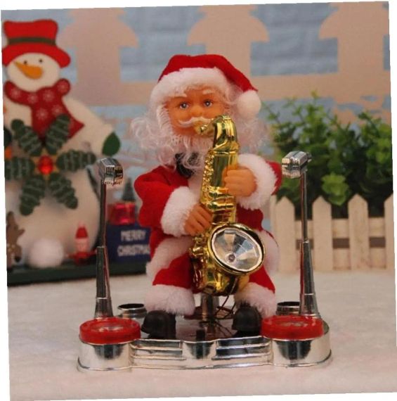Інтерактивна іграшка "Санта-Клаус із саксофоном та барабанами" | Зображення 1