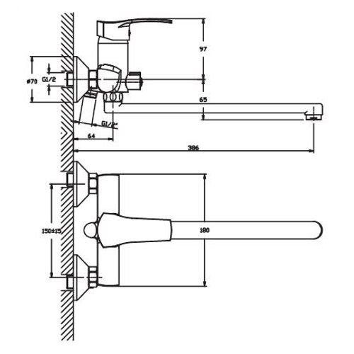 Змішувач для ванни Haiba ONIX 006 (HB0320) | Зображення 1
