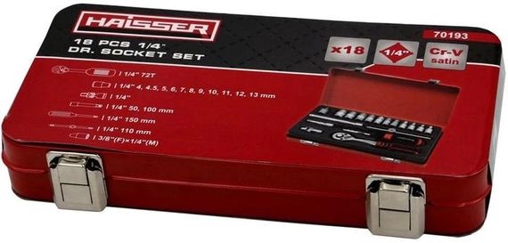 Набір торцевих головок з тріскачкою Haisser 70193 117779 18 предметів | Зображення 1