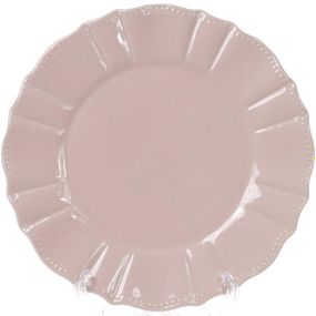 Набір 6 обідніх тарілок Leeds Ceramics SUN Ø26см, кам'яна кераміка (рожевий-попелястий)
