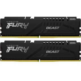 Модуль пам&#039;яті для комп&#039;ютера DDR5 64GB (2x32GB) 6400 MHz Beast Black Kingston Fury (ex.HyperX) (KF564C32BBK2-64)