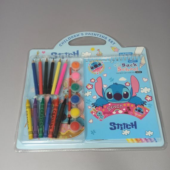 Розмальовка А5 "StitcH", олівці, фарба 6кол., пензлик, 27*22см