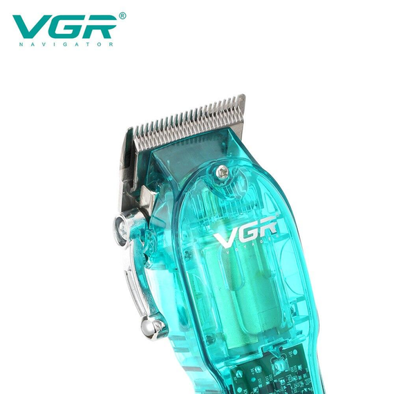 Професійна машинка для стрижки VGR Professional Clipper Transparent Green V-660 | Зображення 3