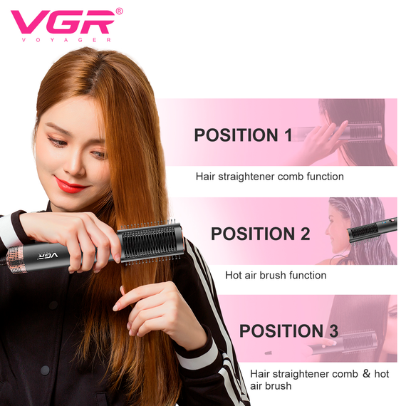 Фен стайлер VGR 3 в 1 V-490, 3 режими, змінна насадка, керамічне покриття | Зображення 6