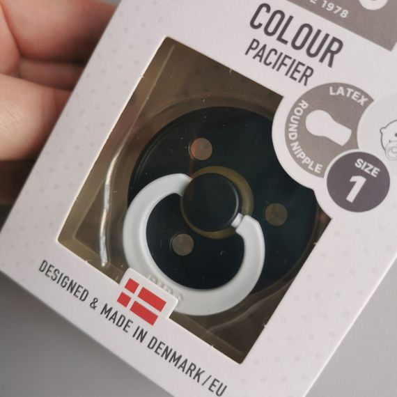 Соска пустушка Bibs Colour Black Glow 0-6 міс round | Зображення 1