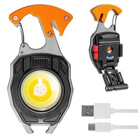 Багатофункціональний LED ліхтарик на карабіні, з USB, W5147 / Акумуляторний ліхтар-брелок / Ручний міні ліхтарик
