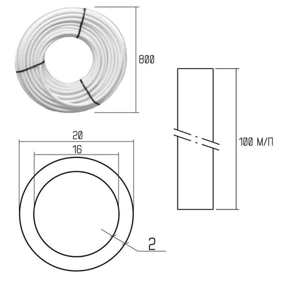 Труба PE-AL-PERT Icma 20х2 мм, 100 м №P199/197 | Зображення 1
