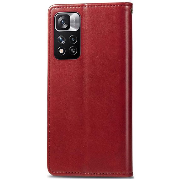 Шкіряний чохол-книжка GETMAN Gallant (PU) для Xiaomi Redmi Note 11 Pro 4G/5G / 12 Pro 4G Штучна шкіра, Слот для візитки, Червоний | Зображення 4