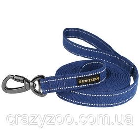 Поводок для собак BronzeDog брезентовый синий 1.6х300 см 60302Б/T