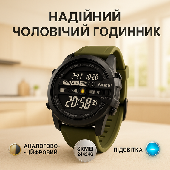 Мужские часы с официальной гарантией SKMEI, Противоударные военные мужские часы Рыбацкие BJ-71