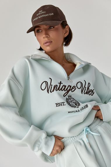 Утеплений спортивний костюм зі світшотом та джогерами - бірюзовий цвет, L (є розміри) | Зображення 2