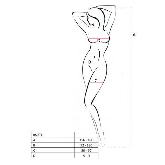 Бодістокінг Passion BS001 white, комбінезон, велика сітка, S/M/L | Зображення 3