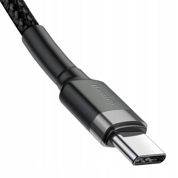 Дата кабель Baseus Cafule Type-C to Type-C Cable PD 2.0 60W (2m) (CATKLF-H) Чорний / Сірий | Зображення 3