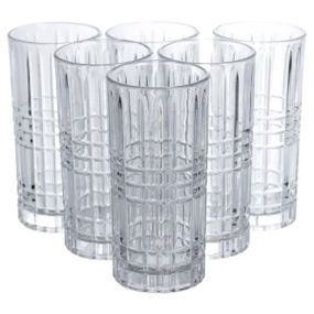 Набір склянок Geometric Glass 6 штук по 300 мл з рельєфним візерунком HP-17-3