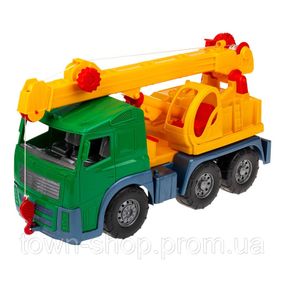 Игрушечная машинка Кран 0572 с выдвижной стрелой  Зеленый
