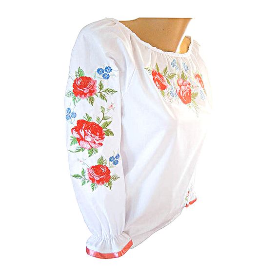 Рубашка Украинская вышиванка 483 цвет белый размер 4XL | Зображення 1