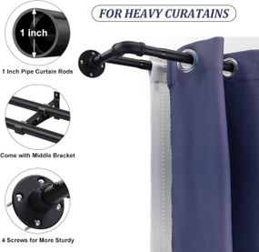 Дворядний карниз FLY HAWK 73-162 см, регульований, з фланцевими наконечниками, матовий чорний, з нержавіючої сталі