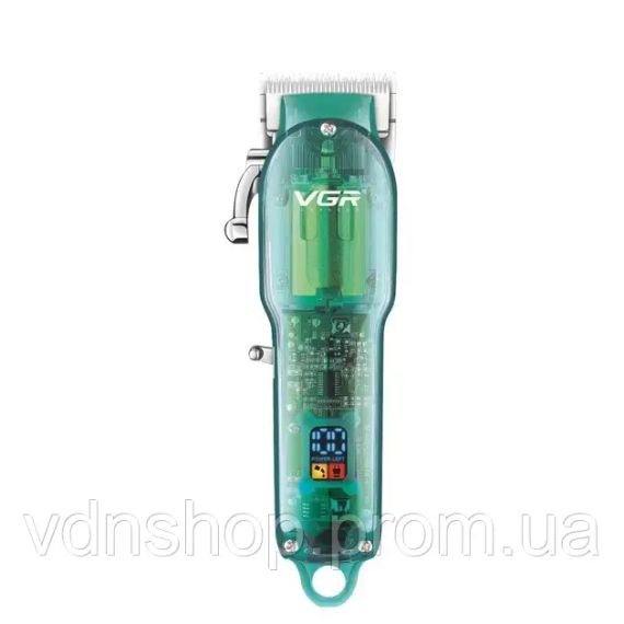 Професійна машинка для стрижки VGR Professional Clipper Transparent Green V-660