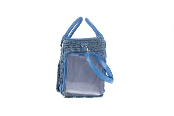 Сумка-переноска для собак та котів Misoko&Co, 41.5 см х 28 см х 23 см, синій | Зображення 3