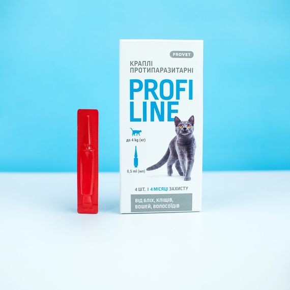 Краплі Provet PROFILINE для котів до 4 кг інсектоакарицид 4 піпетки по 0,5 мл | Зображення 3