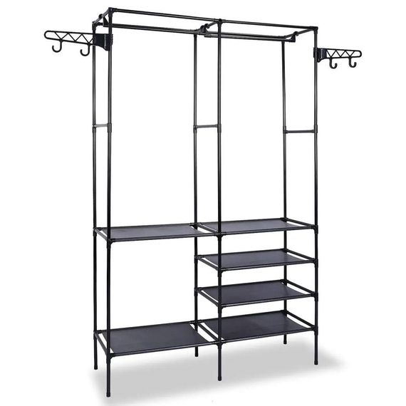 Вешалка для одежды и обуви до 15 кг, (157х105х80 см), Simple Coat Rack Double Row / Напольная стойка-вешалка с | Зображення 3