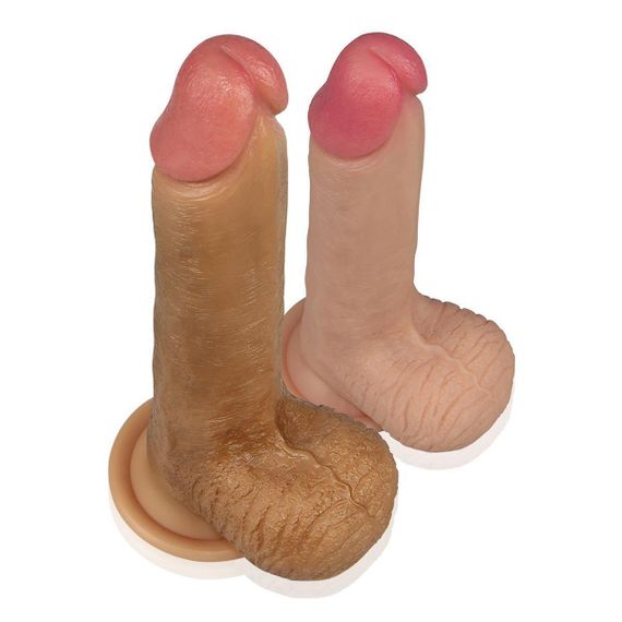 Силіконовий фалоімітатор 8'' Dual layered Platinum Silicone Cock Sex Aura | Зображення 9