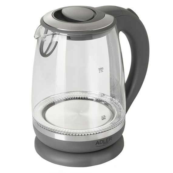 Електрочайник скляний Adler AD 1286, 2 л, 2200 Вт, з підсвіткою | Зображення 2