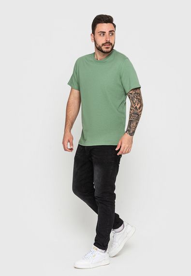 Футболка для чоловіків однотонна світло-оливкова, 3XL | Зображення 2