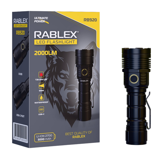Ручний ліхтар Rablex RB920, червоне світло, 1×T28, Type-C, 2000LM | Зображення 3