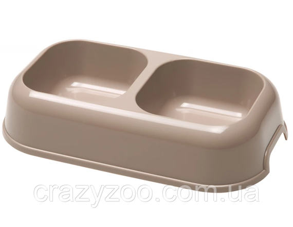 Миска для собак Ferplast Party 18 подвійна пластикова сіра 31.5x18х6.6 см 2x600 мл 71118099
