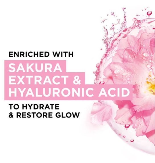 Тканинна маска джля обличчя Garnier Moisture Bomb Sakura And Hyaluronic Acid Face Sheet Mask Hydrating & Glow Reviving 28g | Зображення 2