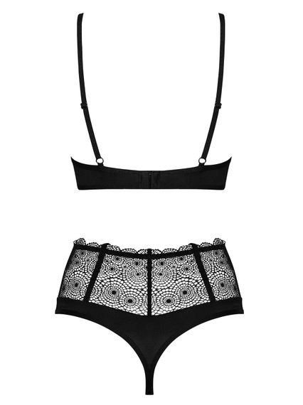 Комплект із високими трусиками Obsessive Sharlotte set Чорний L/XL | Зображення 2