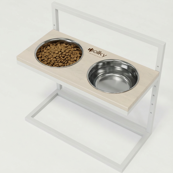 Миски на регулируемой подставке для больших собак Hollky Flex L (2 × 1.8 л) FL-502850-WHWH | Зображення 1