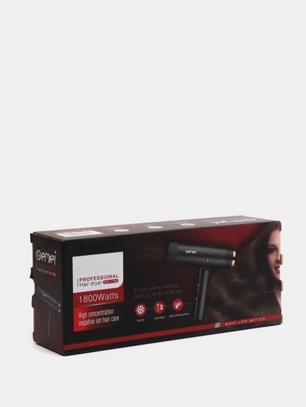 Мощный маленький качественный фен для сушки укладки волос Gemei Gm-1788 1800 Вт электрофен | Зображення 2