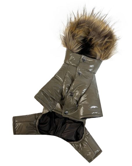 Зимовий комбінезон лакований тауп A-82 | Зображення 2